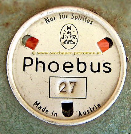 PHOEBUS 27 - Spirituskocher - Ethanol Stove